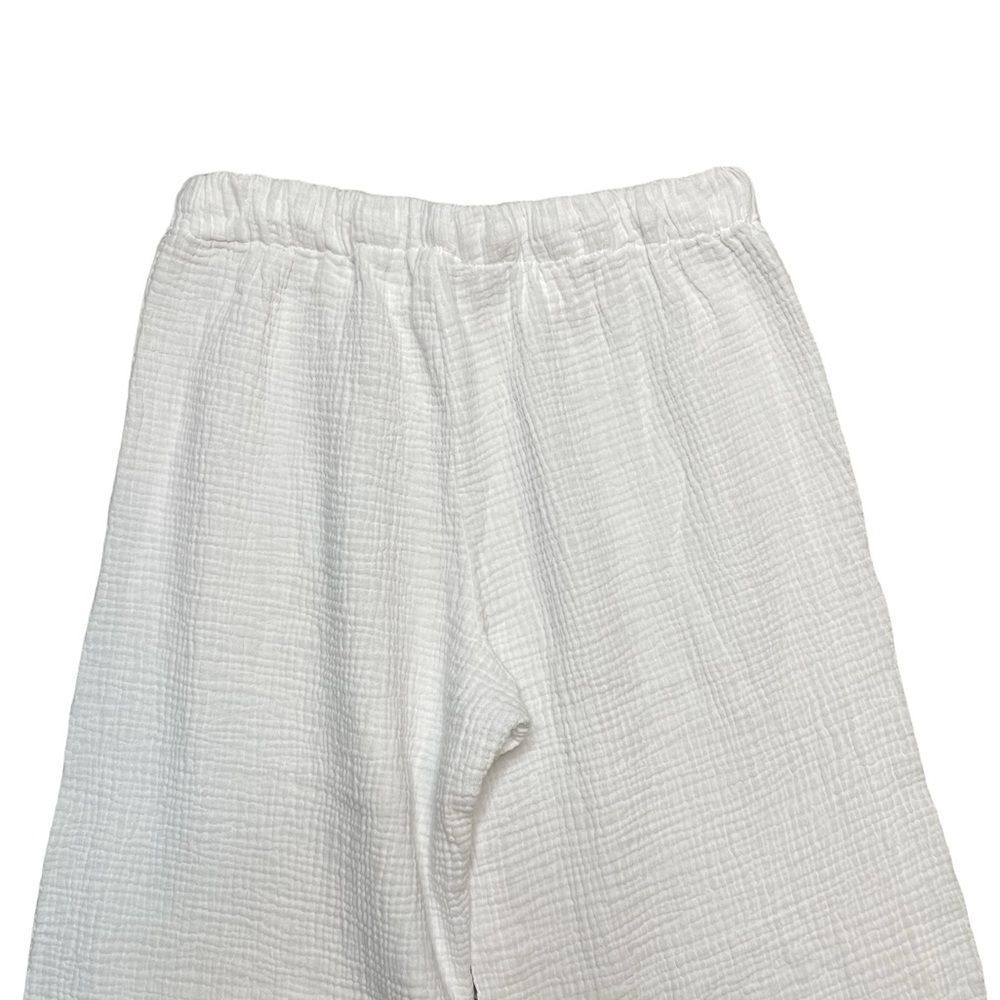 JOIE Cotton Textured Wide Leg Pants White Size Large - Picture 4 of 7